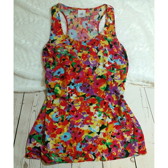**SALE** CABI bright floral tank top XS - Picture 1 of 7